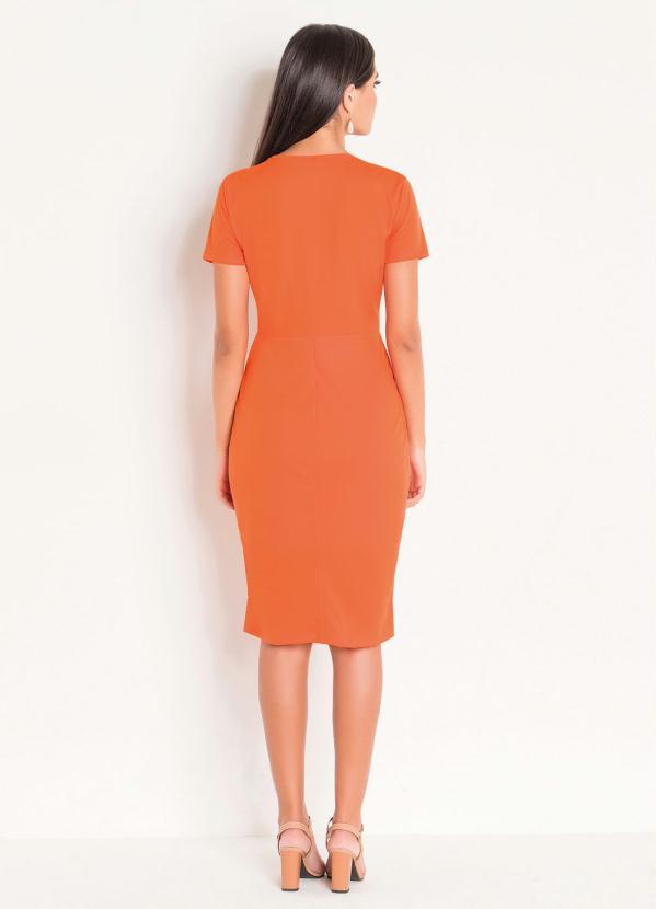 Outlet - Vestido Laranja com Fivela Moda Evangélica 4
