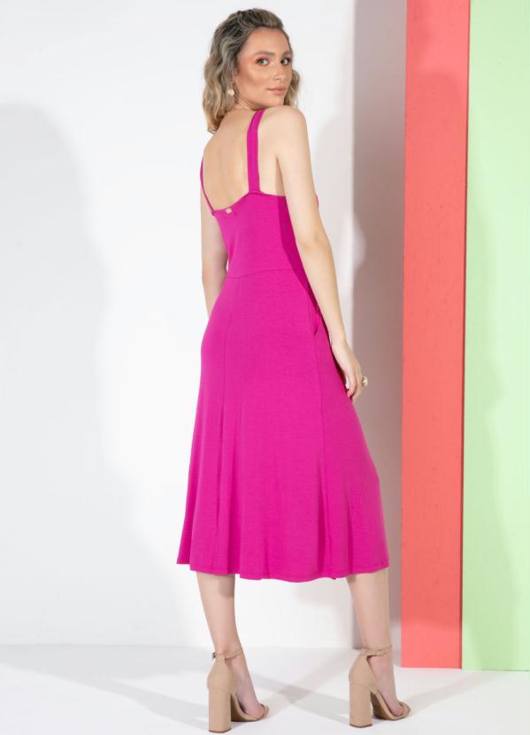 Quintess - Vestido Magenta de Alças com Bolsos 2