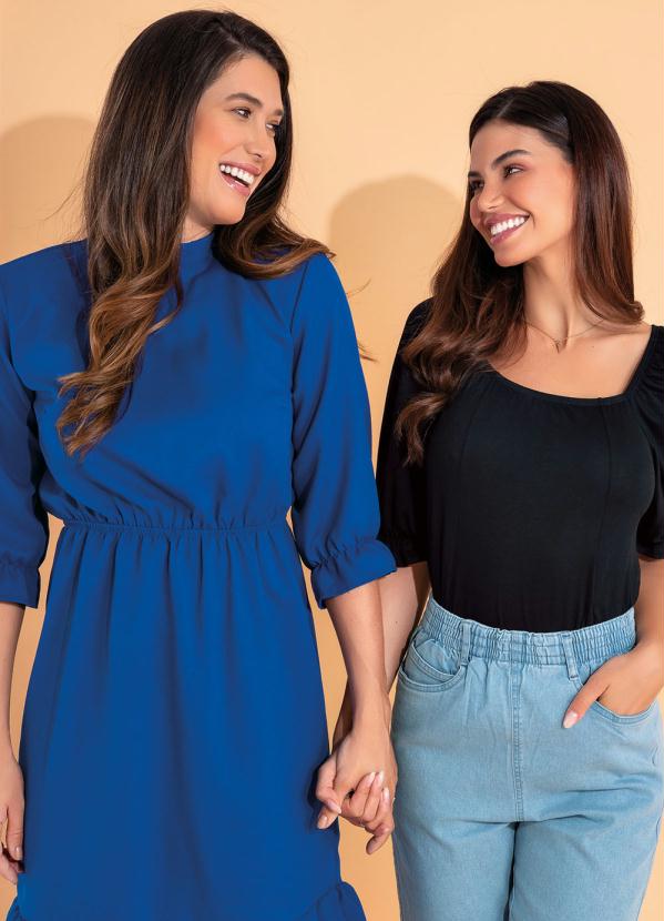 bonprix - Vestido Manga 7/8 Azul Royal 5