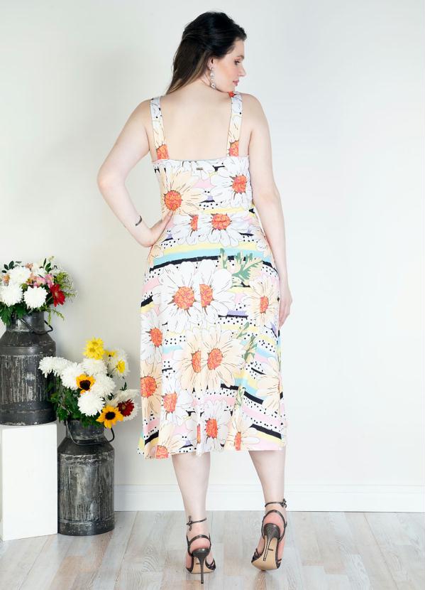 Quintess - Vestido Margaridas Midi com Alças Largas 5