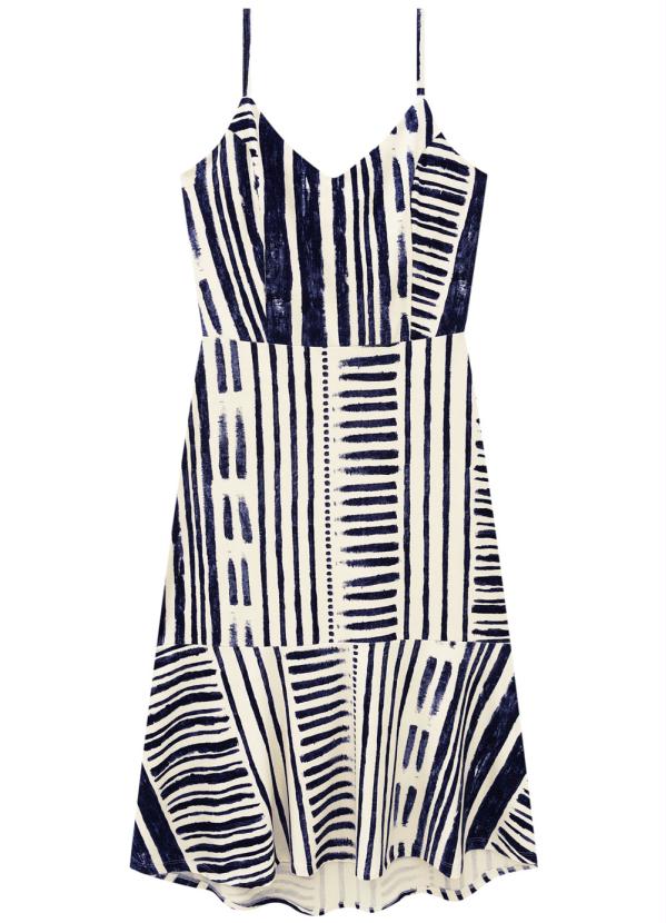 Lunender - Vestido Midi Crepe de Alça Azul 7