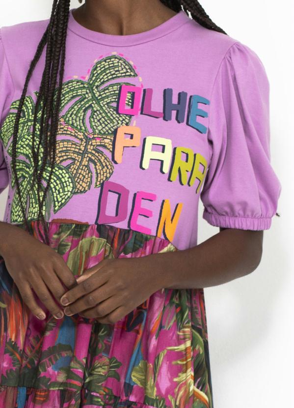 Farm - Vestido Midi de Malha Silk Olhe para Dentro Lilás 3