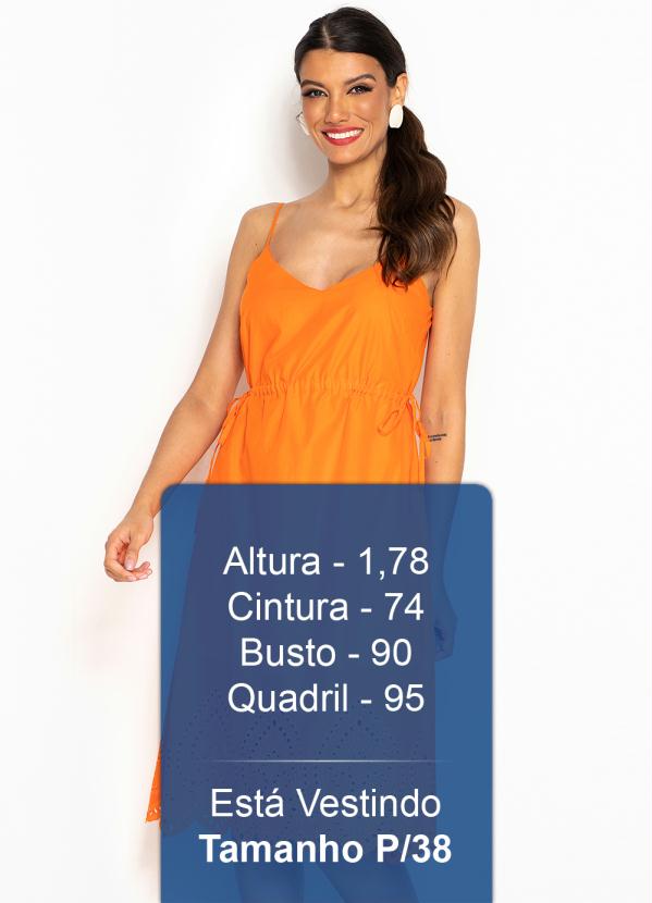 Hering - Vestido Midi de Tricoline Laranja 5