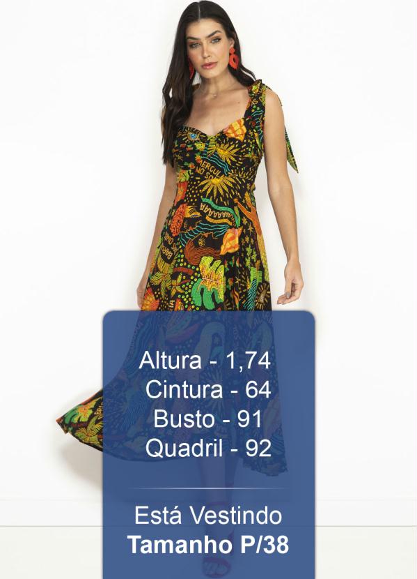 Farm - Vestido Midi de Viscose Dia de Sol Preto 5