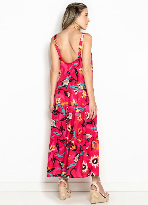 Maria Filó - Vestido Midi de Viscose Estampa Pinata Rosa 2