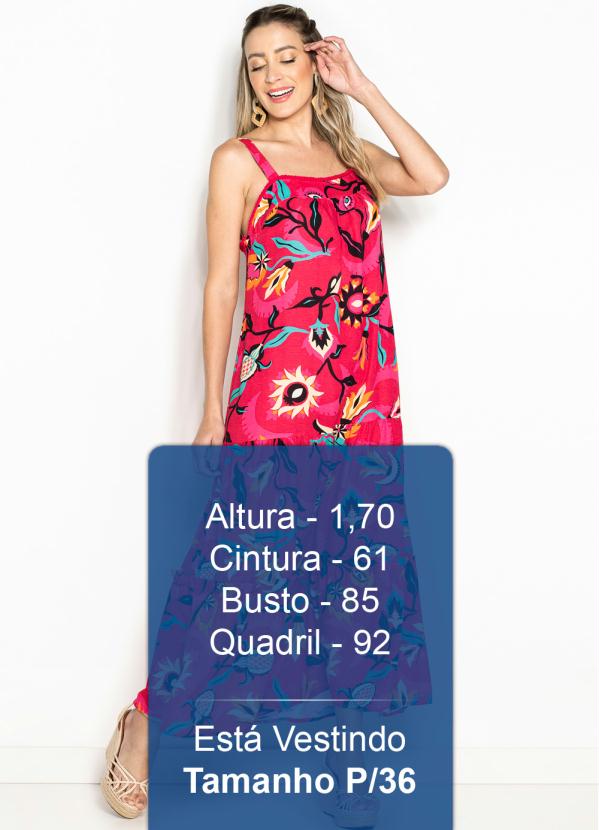 Maria Filó - Vestido Midi de Viscose Estampa Pinata Rosa 5