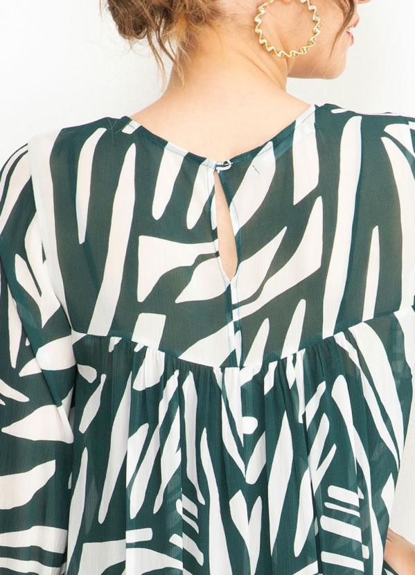 Maria Filó - Vestido Midi de Viscose Estampa Talho Verde 4