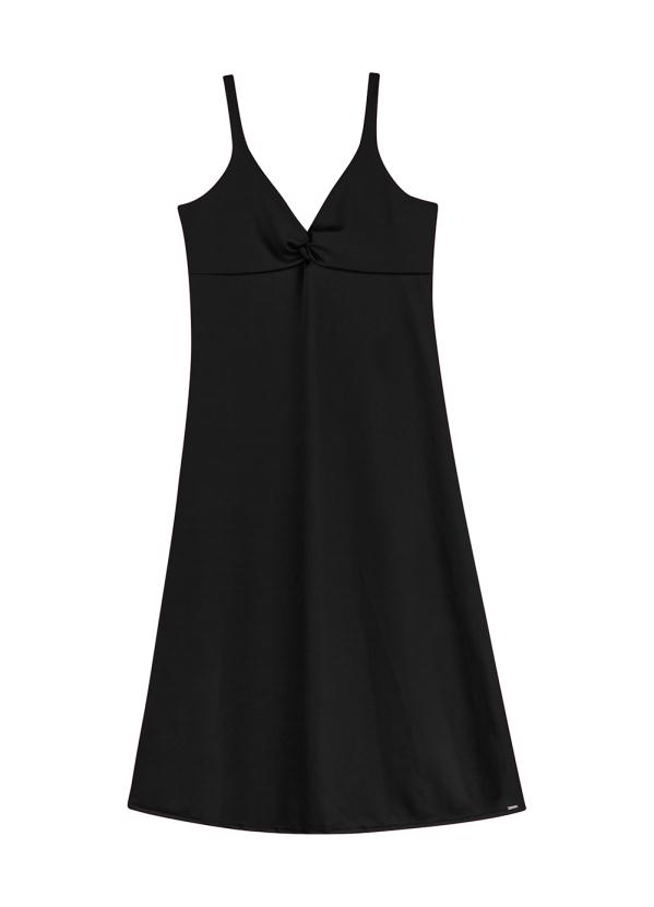 Marialícia - Vestido Midi Decote Coração Preto 4