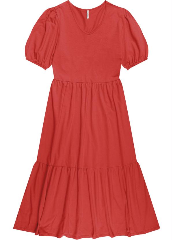 Habana - Vestido Midi em Meia Malha Rodada Vermelho 3