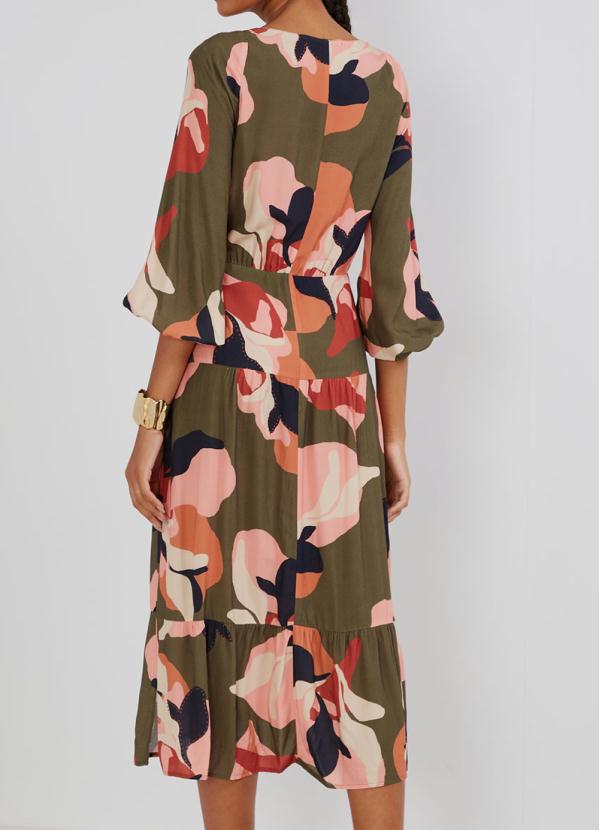 Maria Filó - Vestido Midi Estampa Coral Verde 2