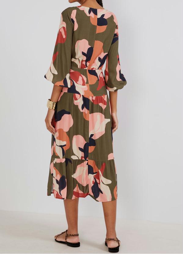 Maria Filó - Vestido Midi Estampa Coral Verde 4