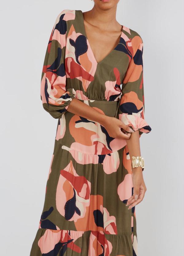Maria Filó - Vestido Midi Estampa Coral Verde 5