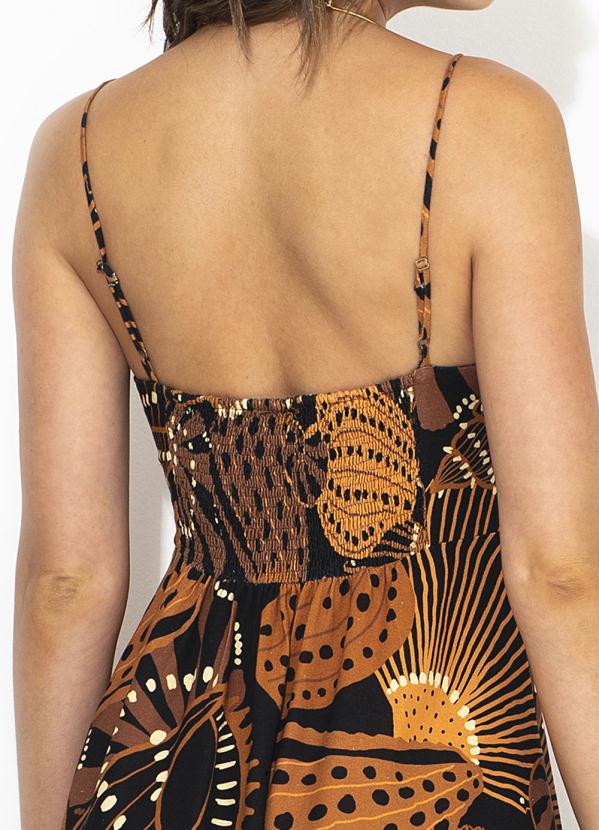 Farm - Vestido Midi Mistura de Caju Marrom 4