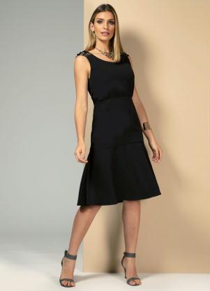 vestido midi preto de alça