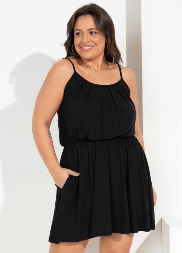 Queima Estoque - Vestido Preto com Pregas 6