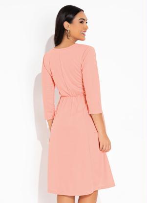 Rosalie - Vestido Salmão com Gota - ROSALIE