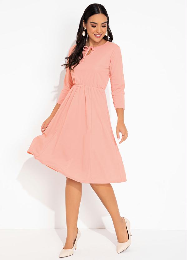 Vestido Salmão com Gota Rosalie