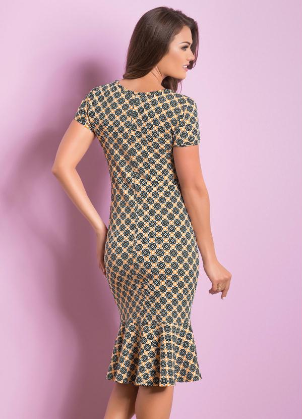 Outlet - Vestido Sino com Tiras Estampado Moda Evangélica 2