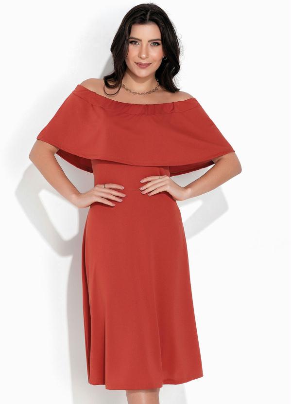 Rosalie - Vestido Terracota Ombro a Ombro 1