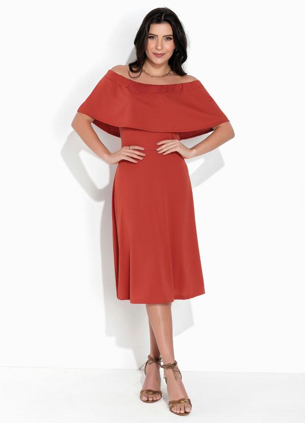 Rosalie - Vestido Terracota Ombro a Ombro 4