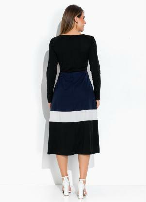 Rosalie - Vestido Tricolor com Recortes - ROSALIE