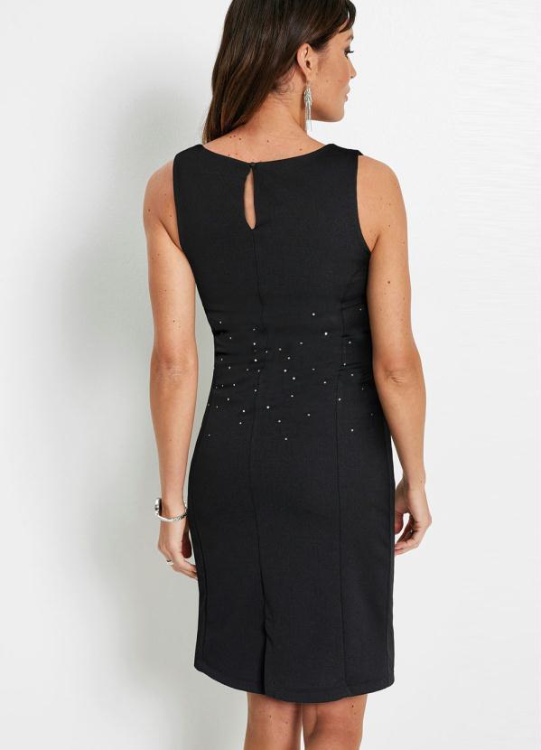 bonprix - Vestido Tubinho com Strass Preto 2
