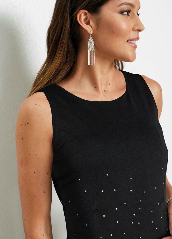 bonprix - Vestido Tubinho com Strass Preto 3