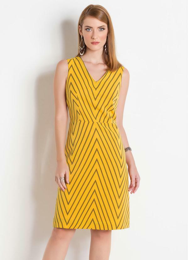 Multimarcas - Vestido Tubinho Midi Amarelo