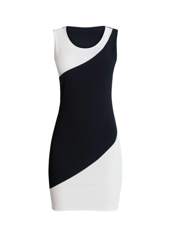 Outlet - Vestido Tubinho Preto Bicolor 7