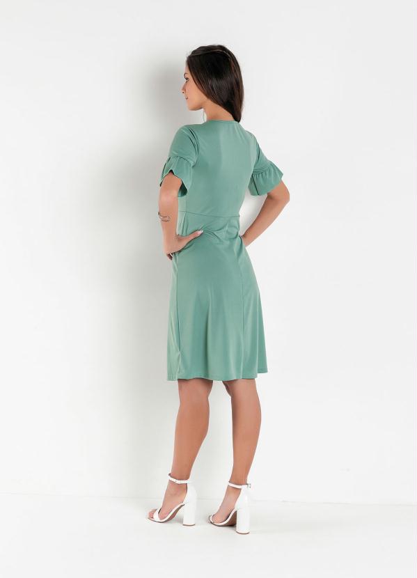 Rosalie - Vestido Verde com Babado Moda Evangélica 2
