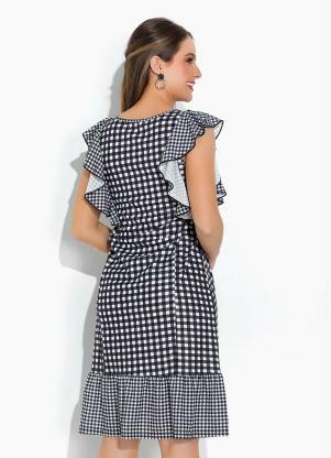 Rosalie - Vestido Xadrez com Babado - ROSALIE