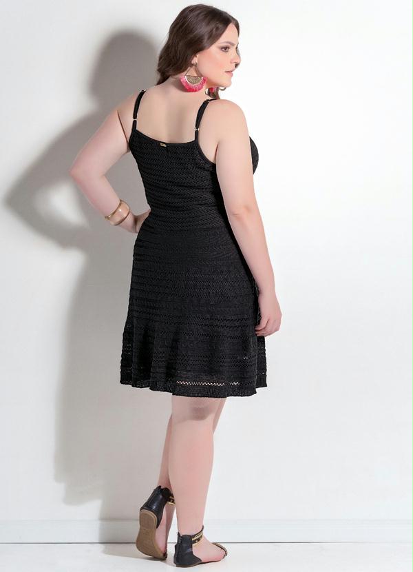 Quintess - Vestido de Tricô Preto Plus Size 4