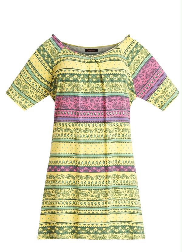 Quintess - Vestido Étnico Amarelo Ombros de Fora 6