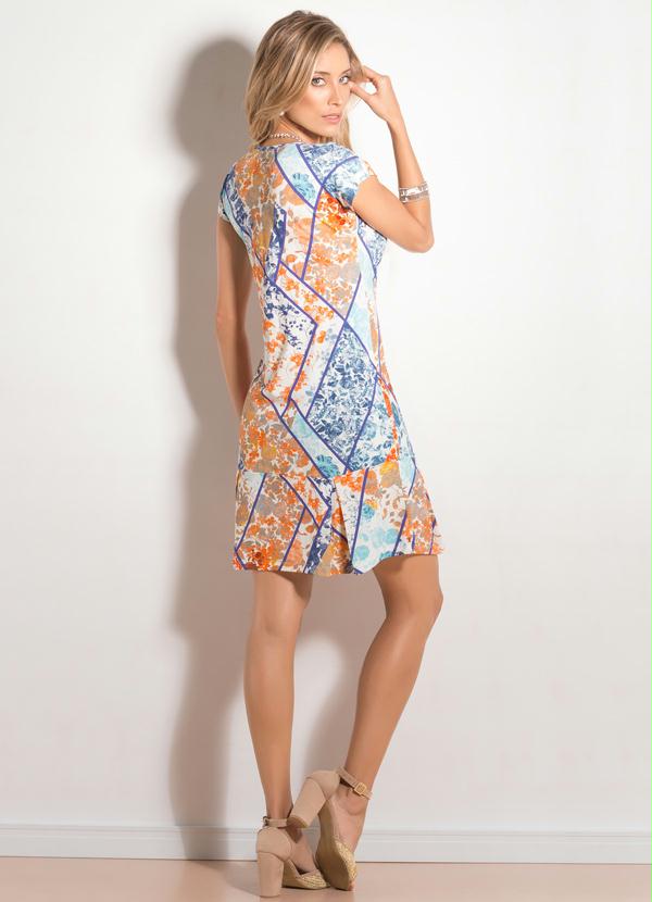 Quintess - Vestido Evasê Floral Geométrico 5
