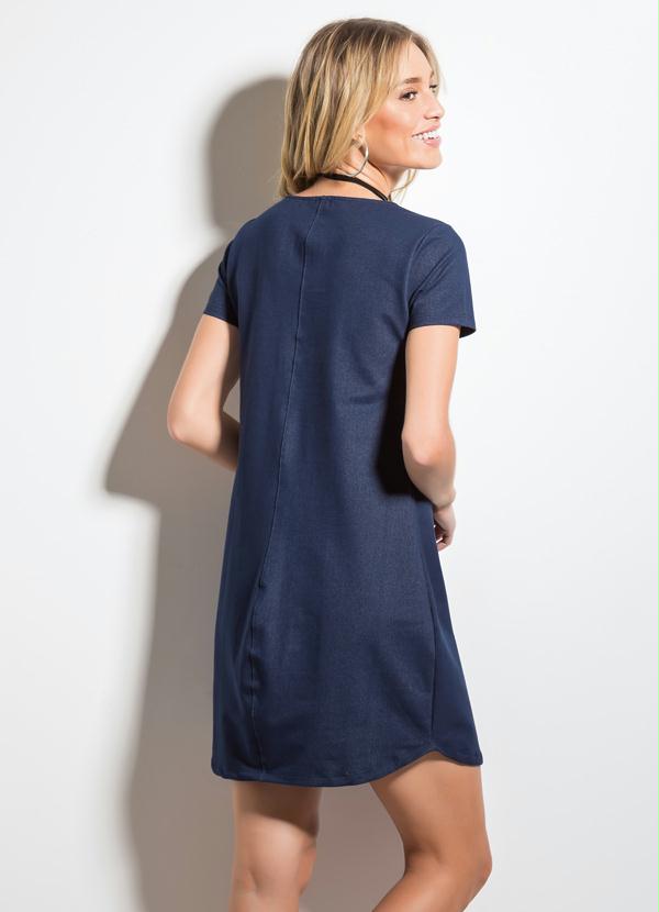 Quintess - Vestido T-Shirt Quintess Azul com Estampa 2