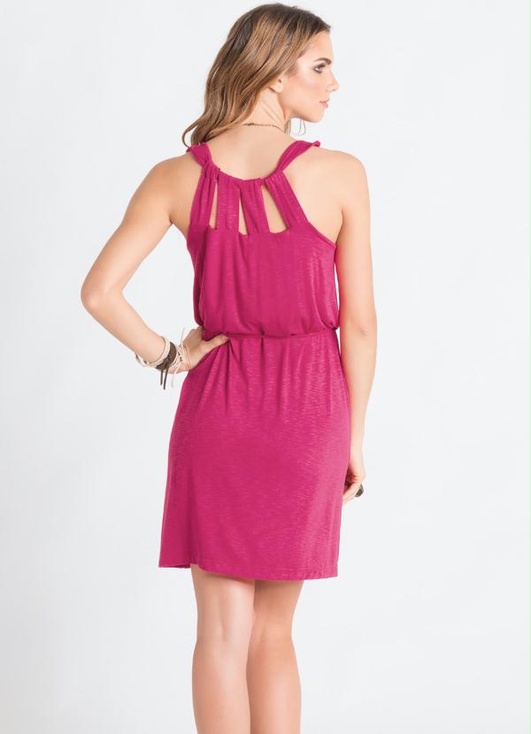 Quintess - Vestido Trapézio Pink com Tiras 2