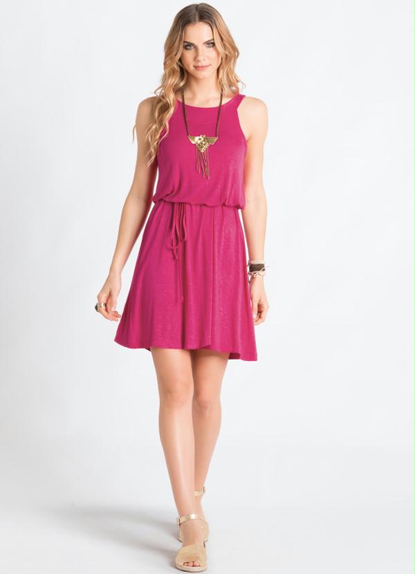 Quintess - Vestido Trapézio Pink com Tiras 3