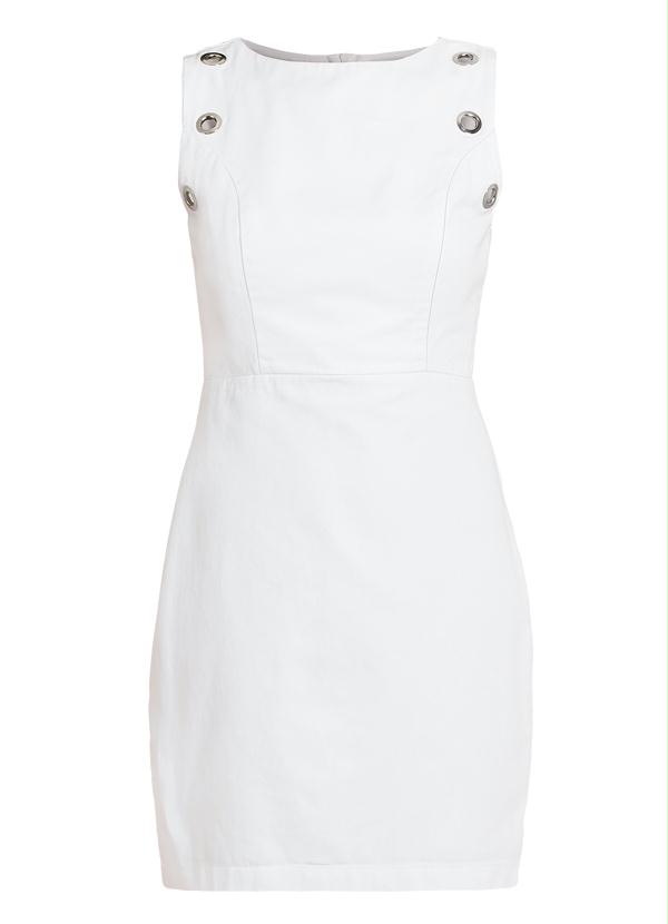 Quintess - Vestido Tubinho Branco Quintess com Ilhós 5