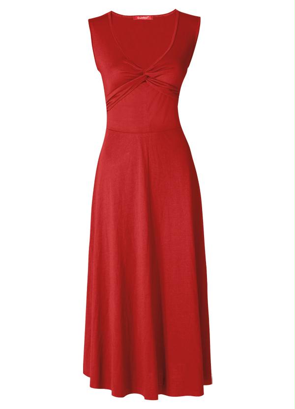 Quintess - Vestido Longuete Decote V Bordo