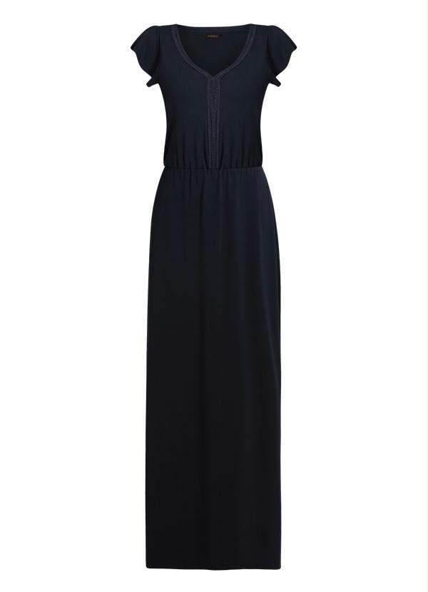 Quintess - Vestido Longo com Fendas Preto 4