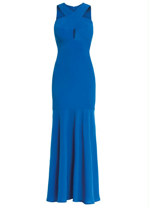 Janine - Vestido Longo com Transpasse Frontal Azul 3