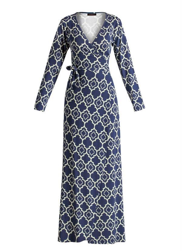 Quintess - Vestido Longo Envelope Estampado Fenda Lateral 4