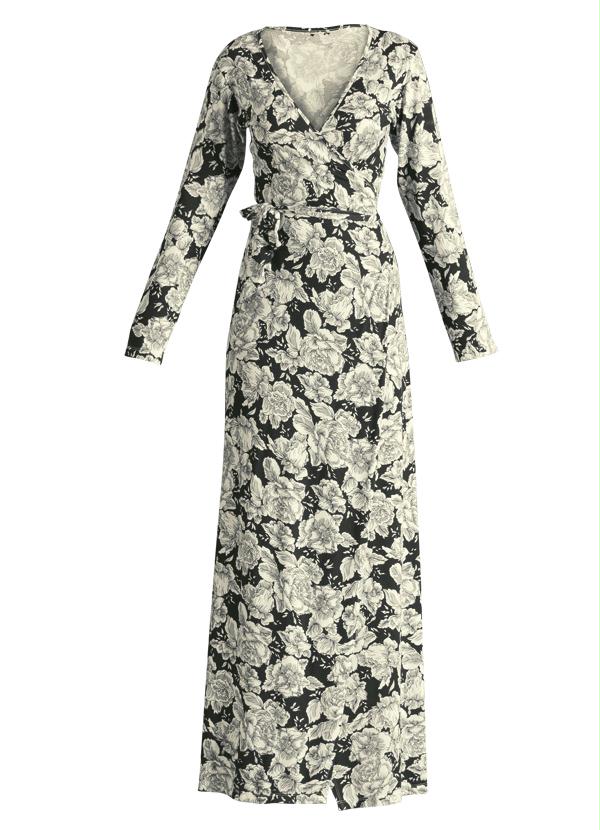 Quintess - Vestido Longo Floral com Fenda Lateral 3