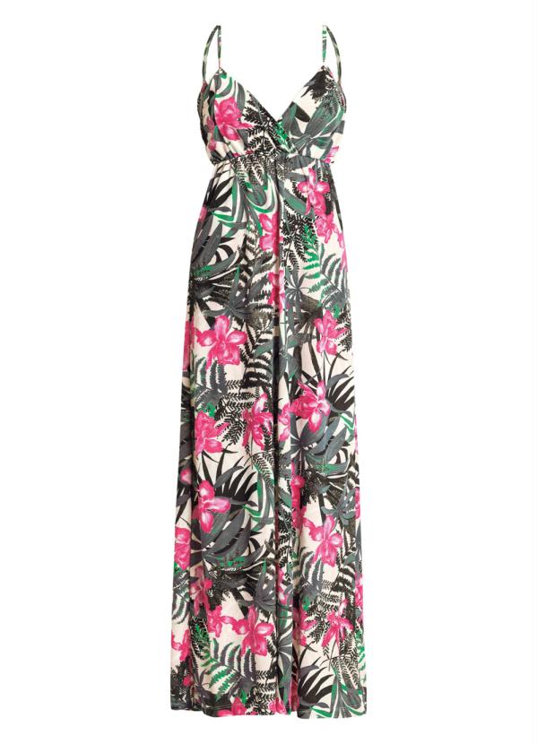 Moda Pop - Vestido Longo Folhagem Costas com Amarração 5