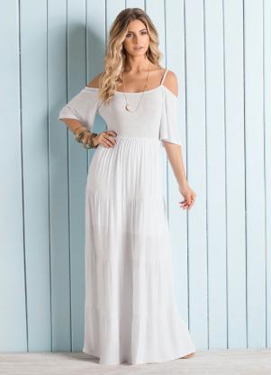 vestido branco longo simples