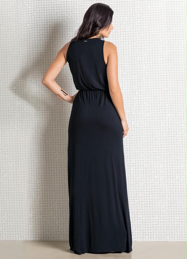 Multimarcas - Vestido Longo Preto com Fenda 2
