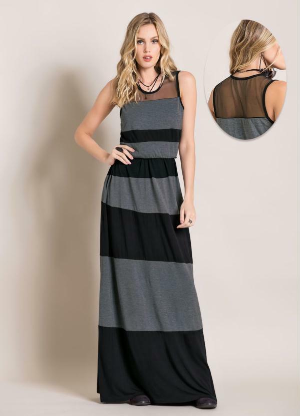 vestido longo de tule preto