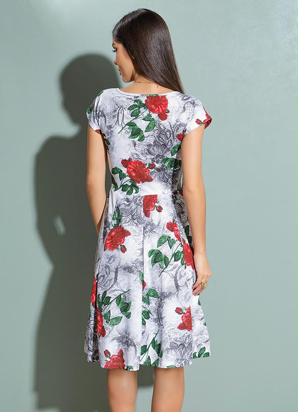Outlet - Vestido Decote V Transpassado Floral 2