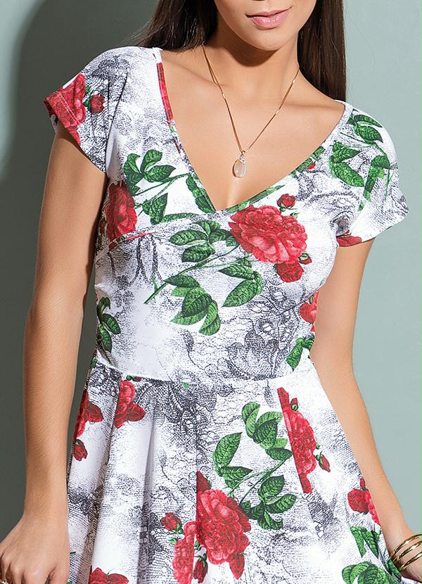 Outlet - Vestido Decote V Transpassado Floral 3