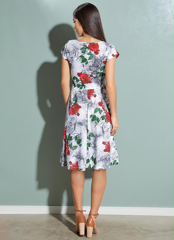 Outlet - Vestido Decote V Transpassado Floral 5